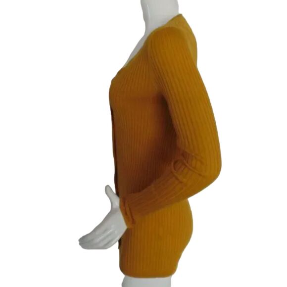 VERA WANG Lavender Label Sweater, S, Mustard yellow, Silk & Cashmere, Ribbed - Picture 12 of 15